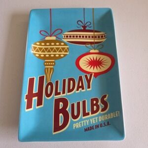 Boston Warehouse "Holiday Bulbs" Ornament Catch All Dish Retro Box 2006